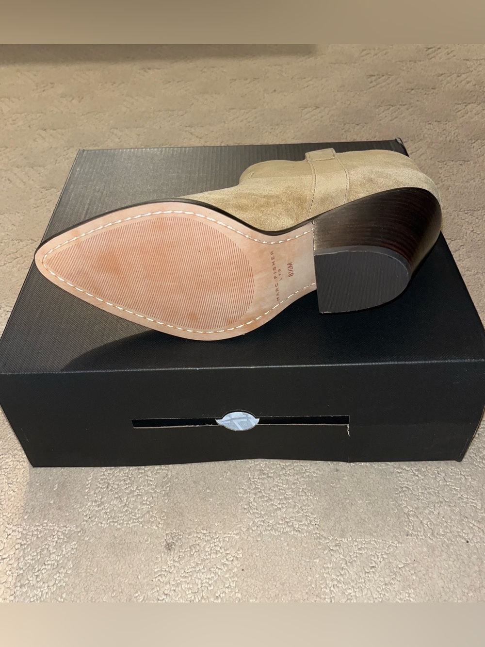Marc Fisher LTD Marlie Western Ankle Boots Tan Medium Natural 101 Women’s 8.5 - Picture 13 of 16